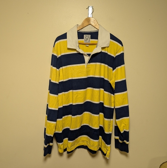 Vintage Lands’ End Rugby Shirt – Navy & Yellow Stripe – XL Tall - Picture 1 of 6
